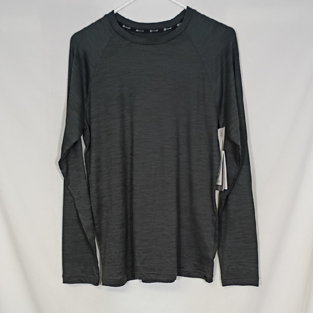 NWT Gaiam Slim Fit Black Heather Long Sleeve Shirt Size Small Athleisure Workout